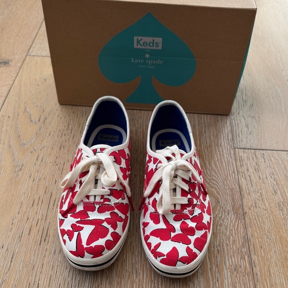 kate spade Shoes - Kate Spade x Keds Butterfly Sneakers Red Canvas Shoes Size 6.5